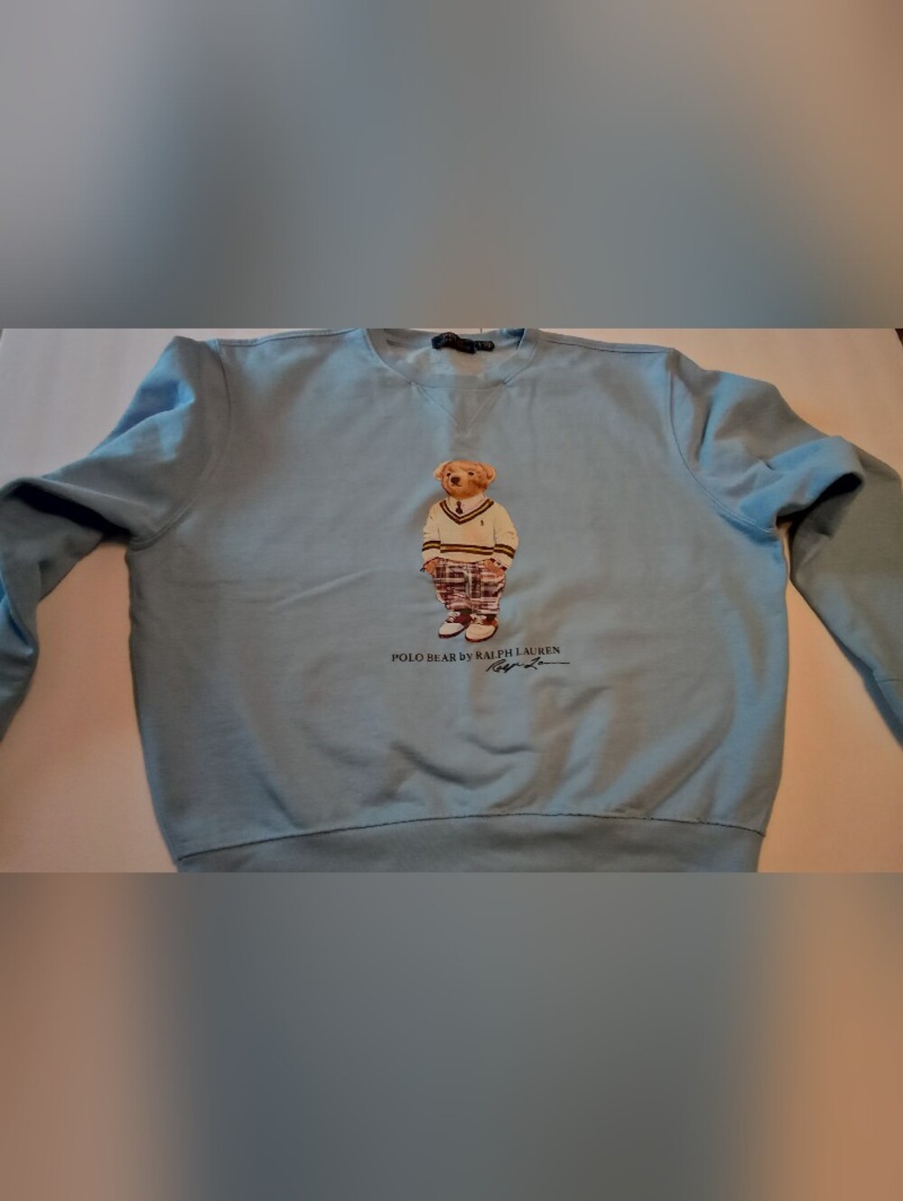 Ralph Lauren Mens Polo Bear Graphic Tee - Light Blue - Picture 6 of 9